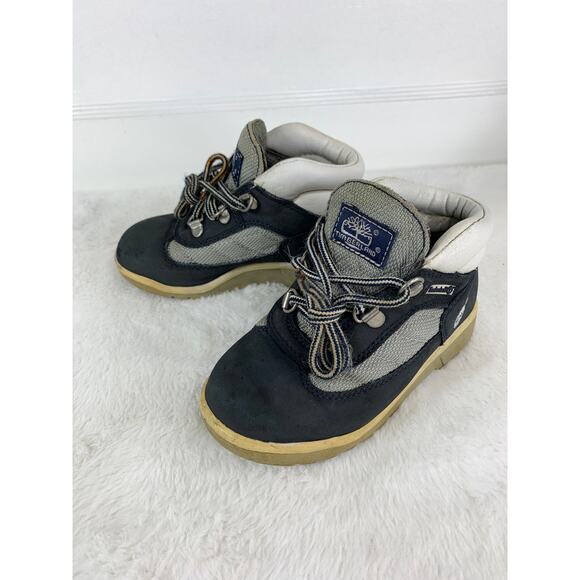 Timberland Toddler Field Boots Dark Navy White Nubuck Lace-Up Size 10M - Picture 7 of 8
